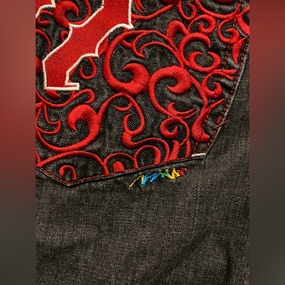 COOGI Union Jack Denim Jeans early 2000s embroidered logo - Picture 5 of 10